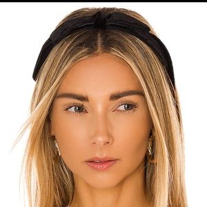 Lele Sadoughi Bardot Ribbon Slim Headband in Jet